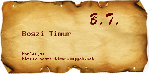 Boszi Timur névjegykártya